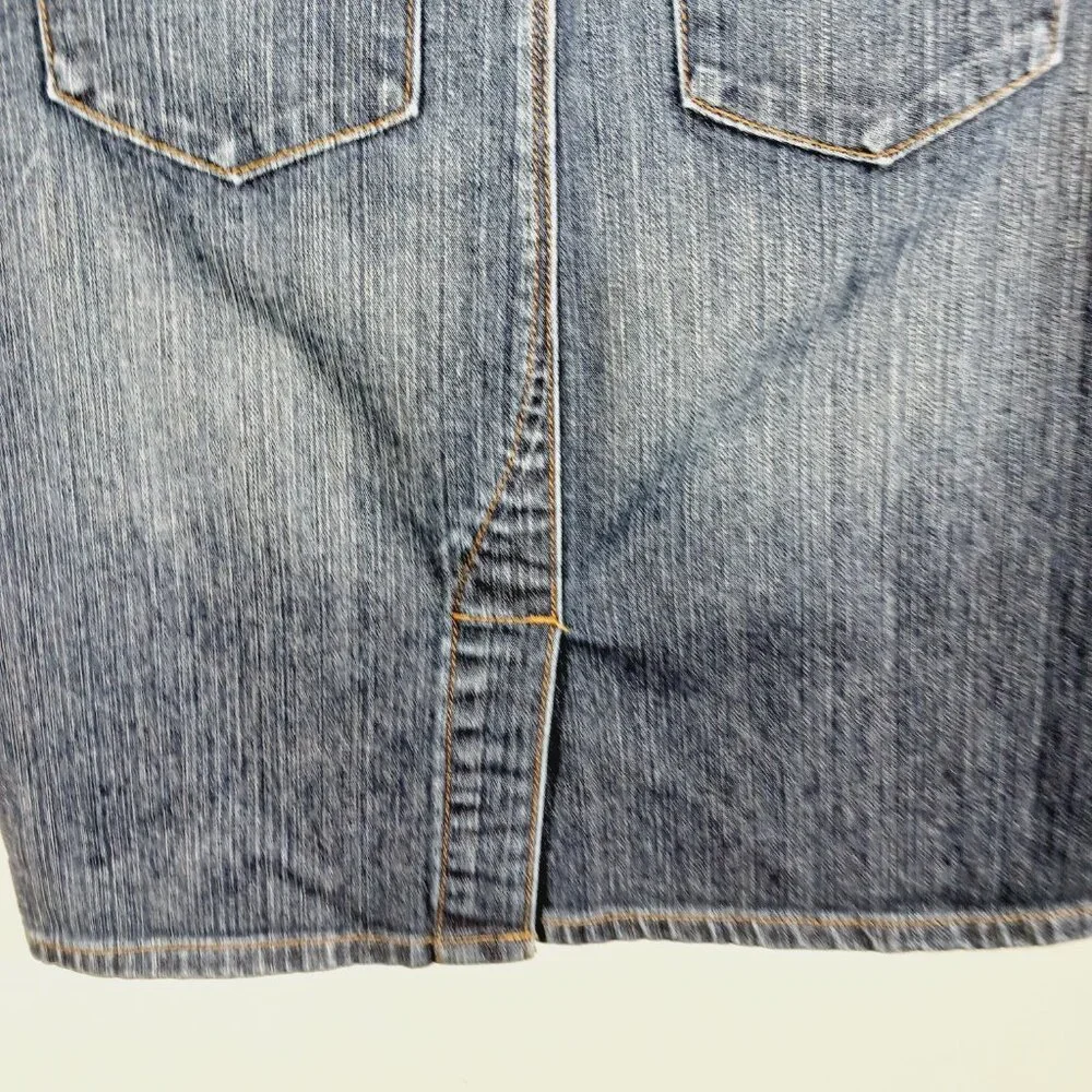 Levi's Signature Denim Skirt Misses Size 4 Zip, Western, Coastal Cowgirl Country - Picture 10 of 16